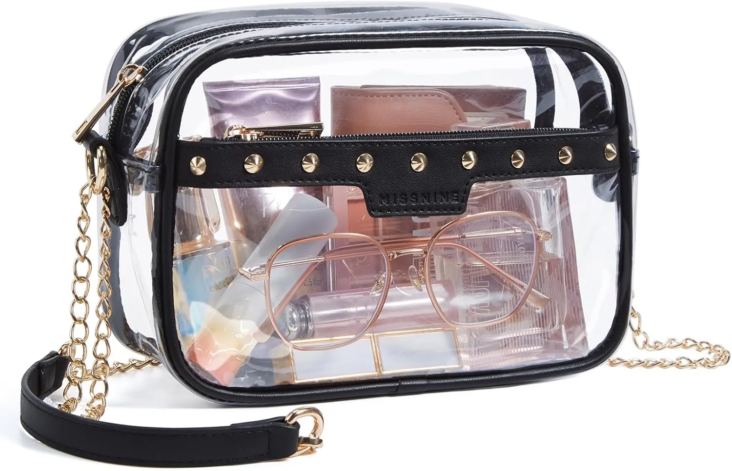 Missnine Clear Bag for Stadium Events Small Clear Crossbody Purse for Women PVC Stadium Approved for Concert Sports Festivals