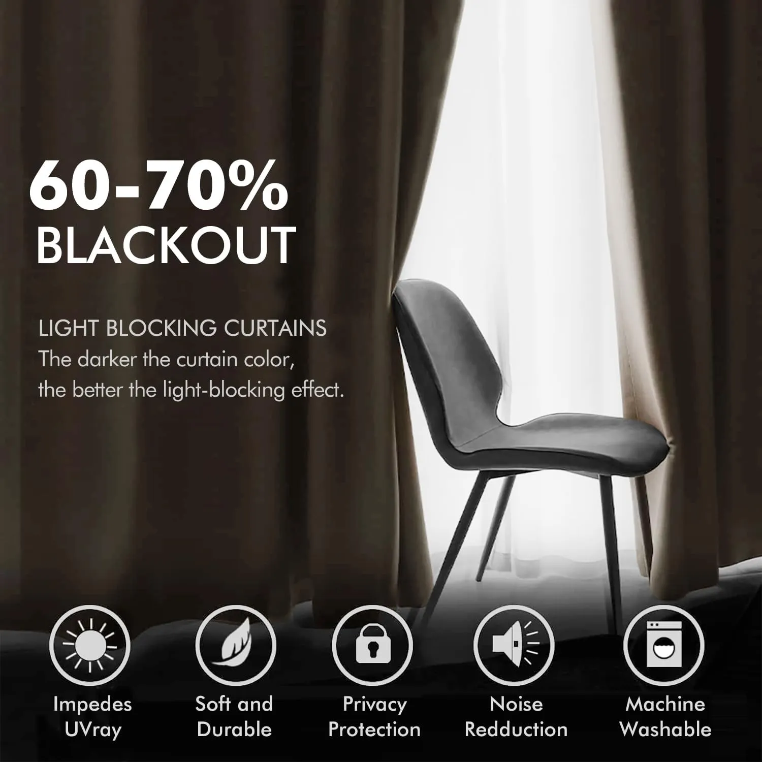 MIULEE 2 Panels Blackout Velvet Curtains Solid Soft Grommet Camel Beige Curtains Thermal Insulated Soundproof Room Darkening Curtains/Drapes/Panels for Living Room Bedroom 52 x 90 Inch