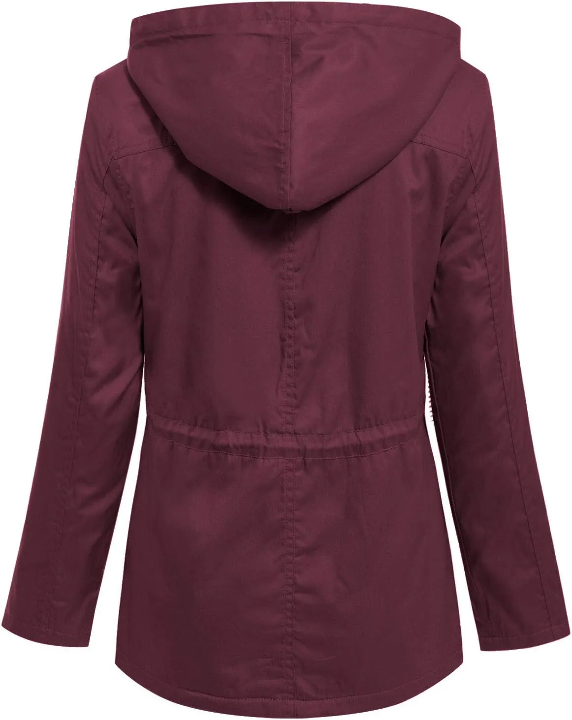 MixMatchy Women's Faux Fur Waist Drawstring Lightly Padded Utility Fashion Jacket Parka