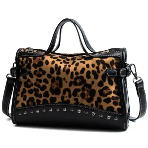 Miyahouse Leather Vintage Rivet Lady Large Capacity Zipper Female Shoulder Bag
