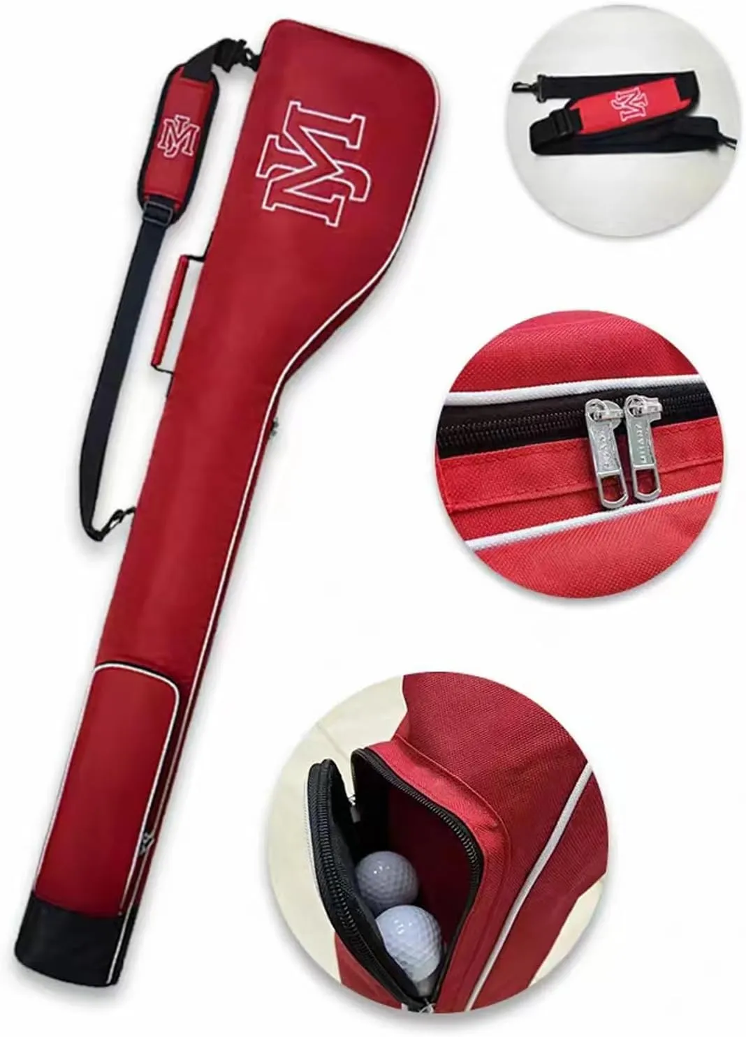 MJ Foldable Portable Golf Carry Bag - Lightweight Sunday Bag for a Few Clubs