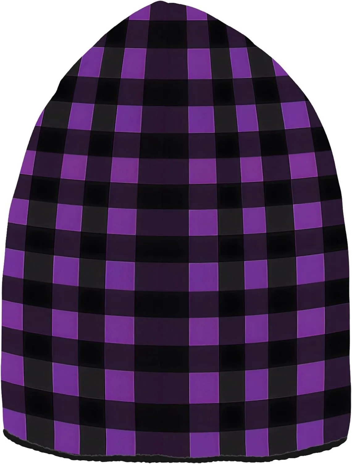 MNSRUU Black Beanie Hat Purple Leopard Skin Beanie Hat for Men Women Beanie Cap Roll-up Edge Skullcap