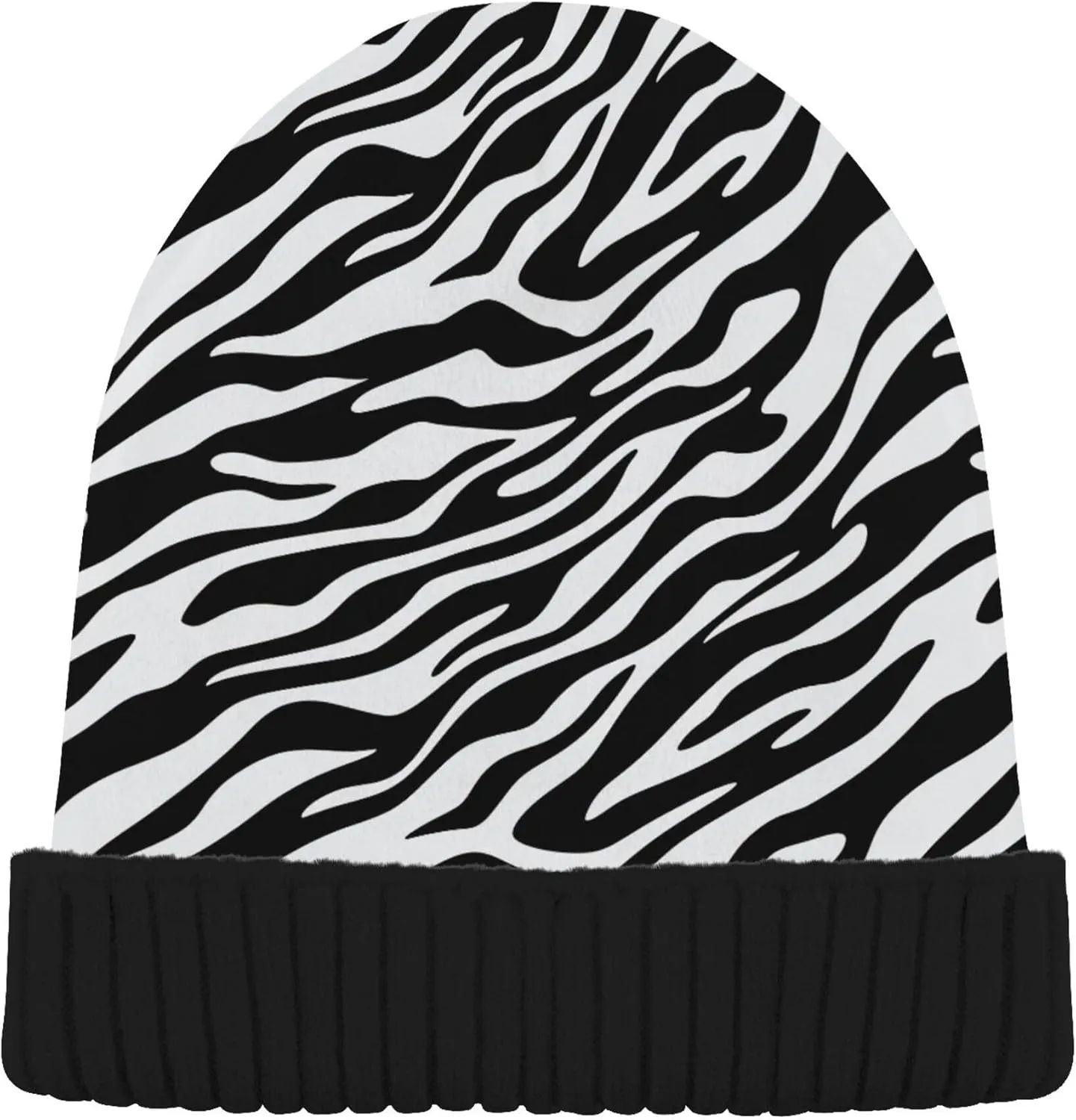 MNSRUU Black Beanie Hat Purple Leopard Skin Beanie Hat for Men Women Beanie Cap Roll-up Edge Skullcap