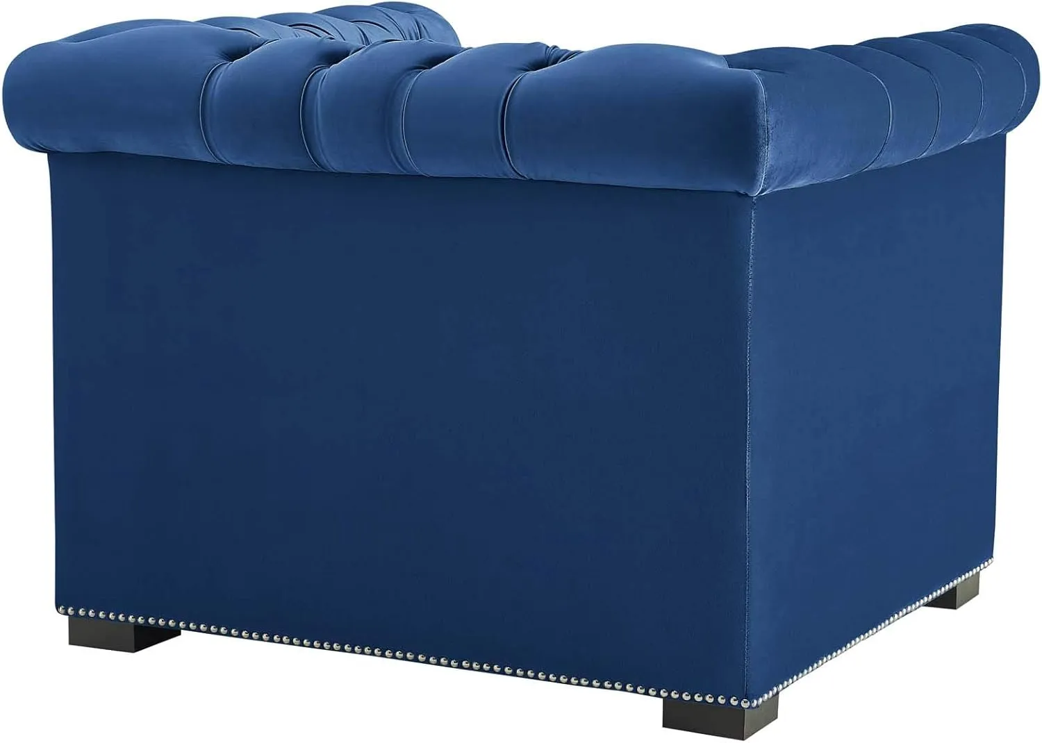 Modway Heritage Tufted Velvet Modern Chesterfield Lounge with Nailhead Trim, Armchair, Midnight Blue