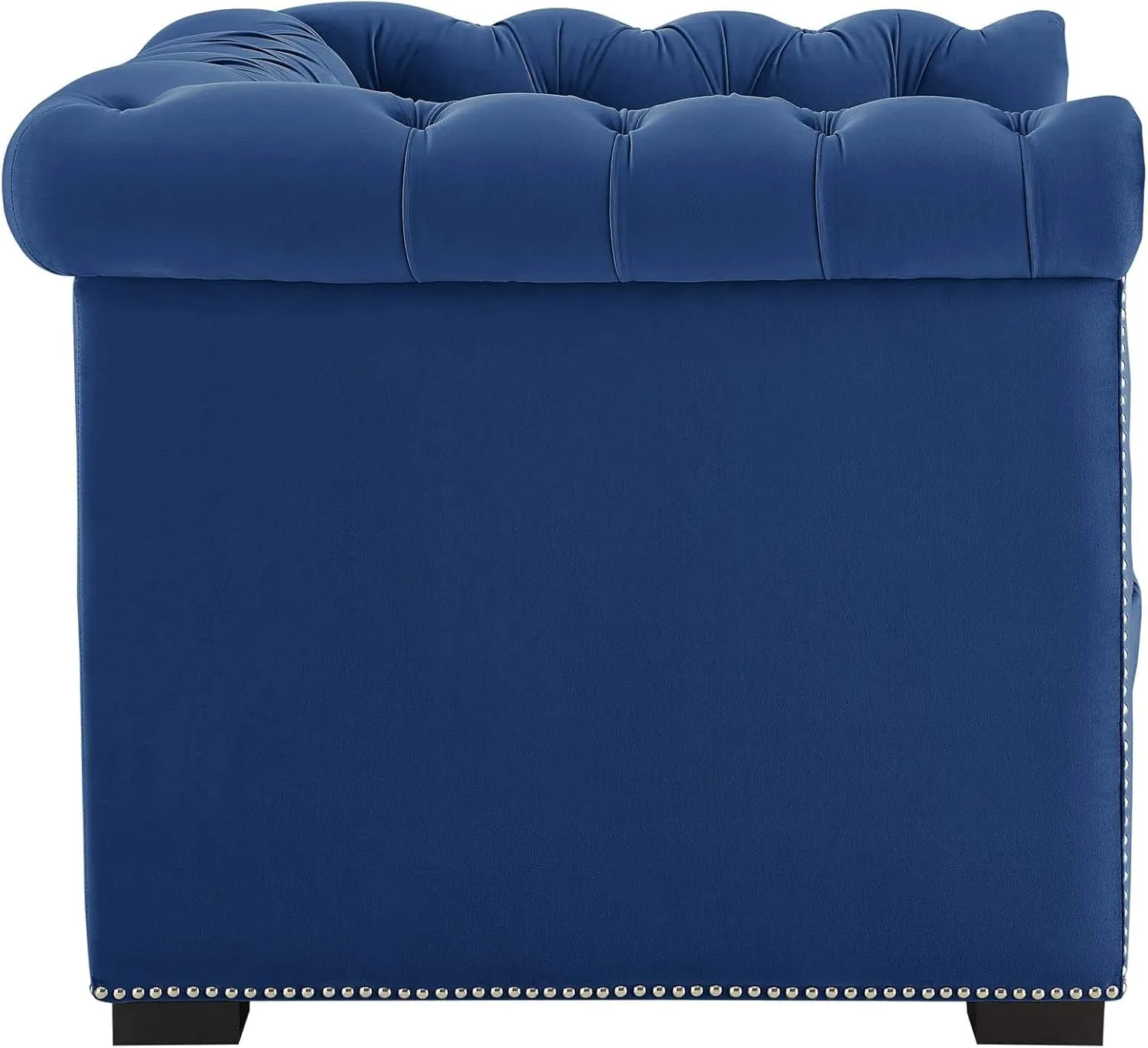 Modway Heritage Tufted Velvet Modern Chesterfield Lounge with Nailhead Trim, Armchair, Midnight Blue