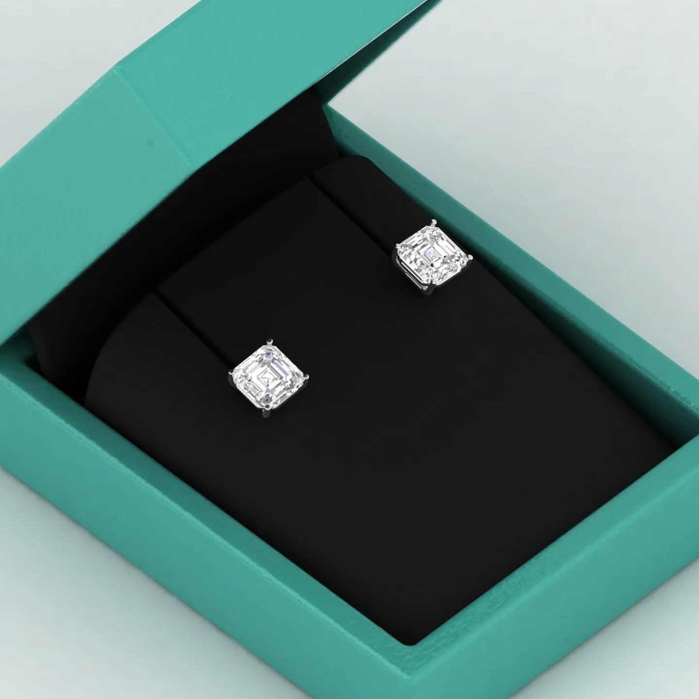 Moissanite Stud Earrings, 0.5ct-3ct D Color VVS1 Clarity Moissanite 14K White Gold Plated Sterling Silver Simulated Diamond Push Back Earrings For Women