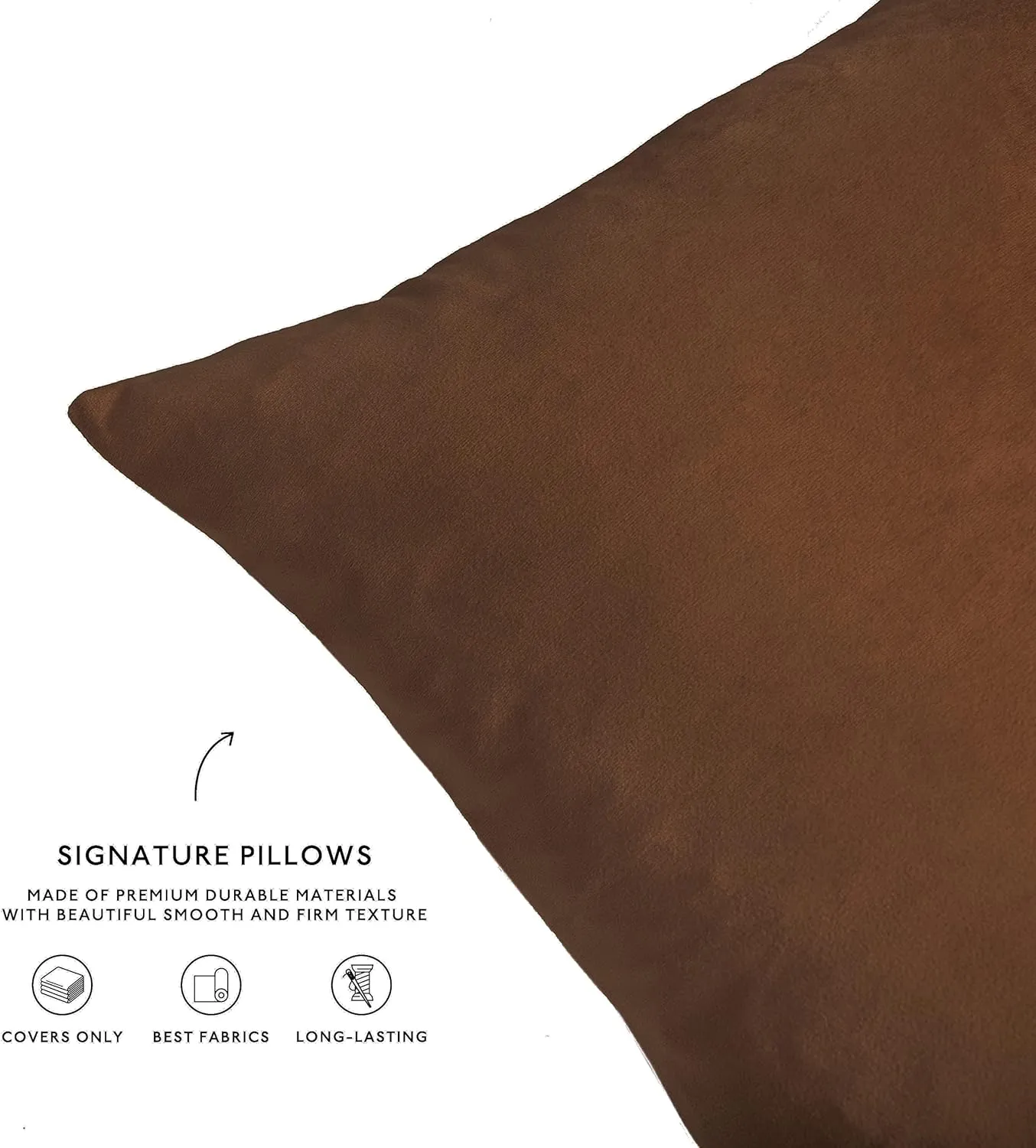 MONDAY MOOSE Decorative Throw Pillow Covers Cushion Cases, Set of 4 Soft Velvet Modern Designs, Mix and Match for Home Decor, Pillow Inserts Not Included (16x16 inch, Brown/Beige)