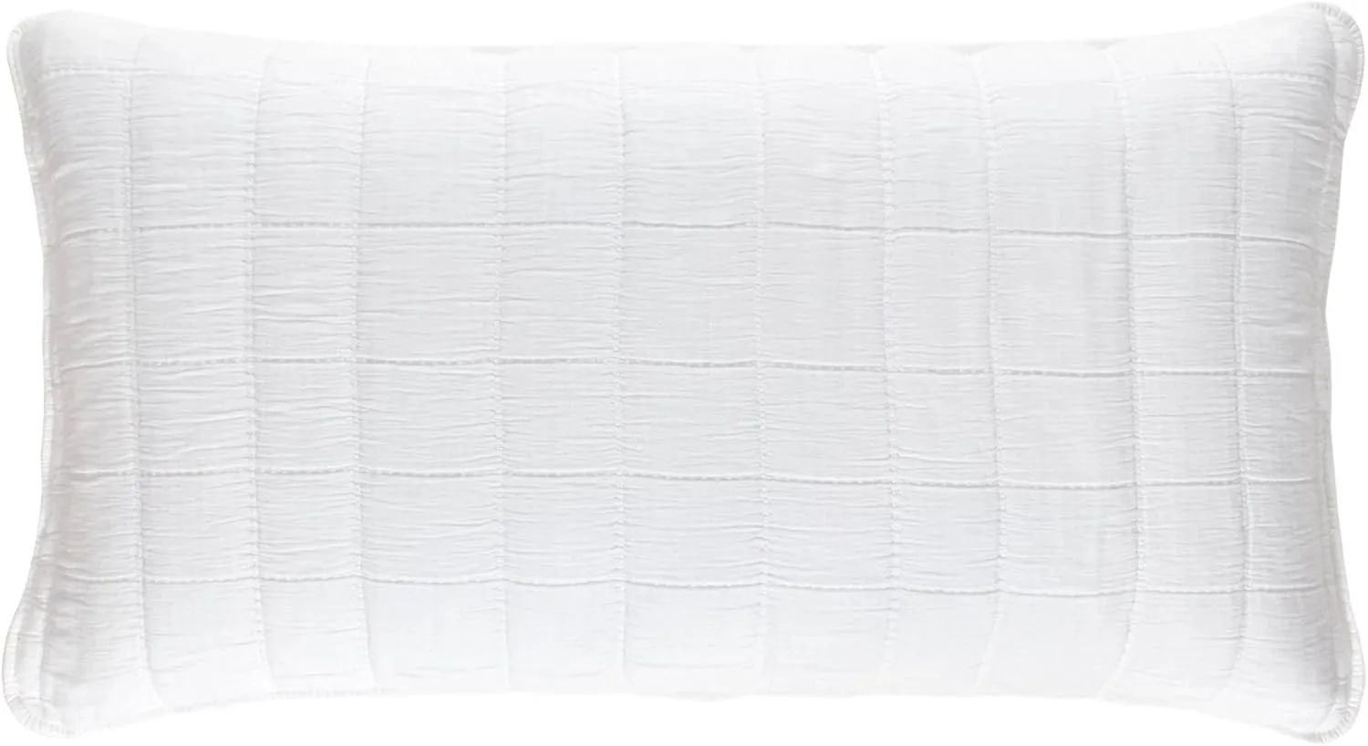 Monet White Quilted Sham, King Size, White Solid Pattern