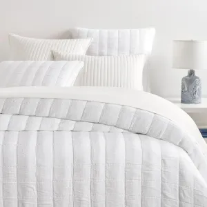 Monet White Quilted Sham, King Size, White Solid Pattern