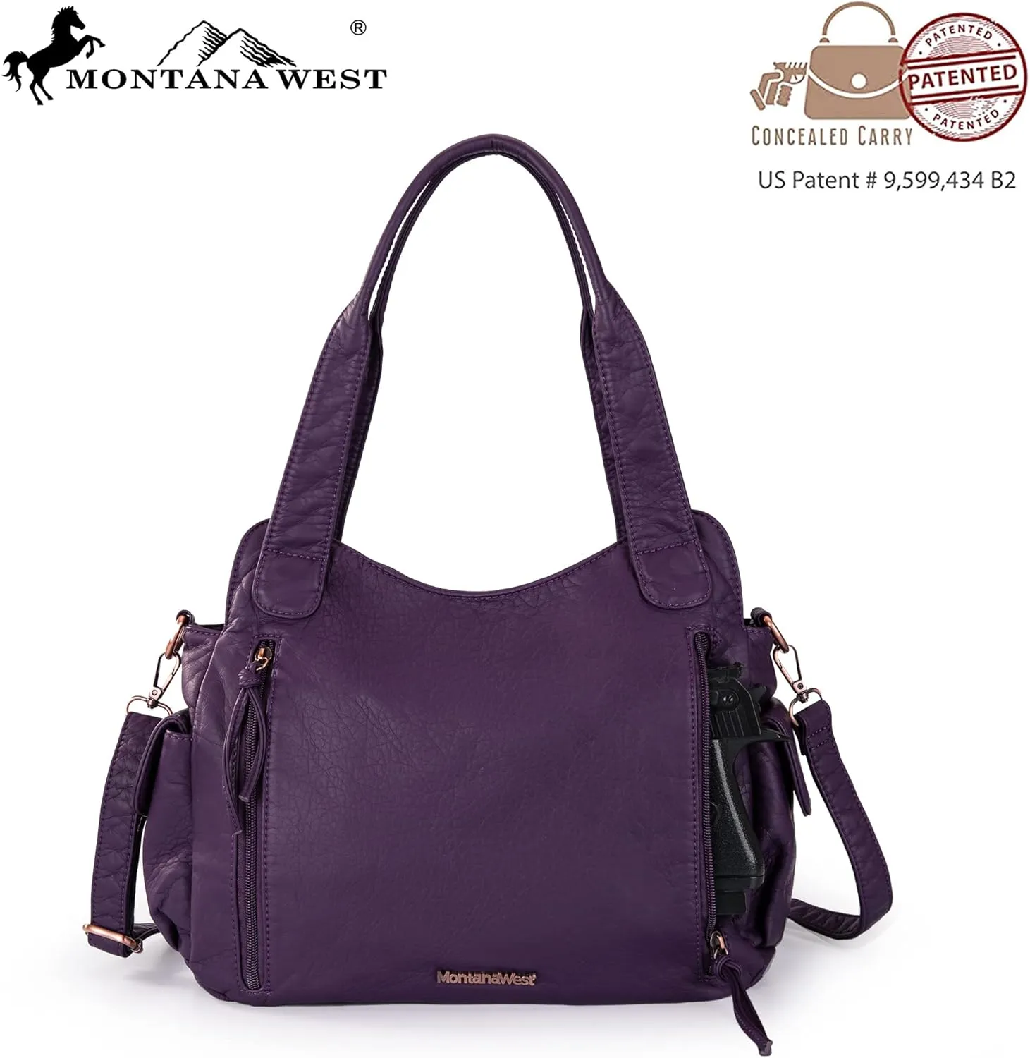 Montana West Washed Leather Hobo Bags for Women Roomy Handbags with Crossbody Strap