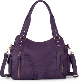 Montana West Washed Leather Hobo Bags for Women Roomy Handbags with Crossbody Strap
