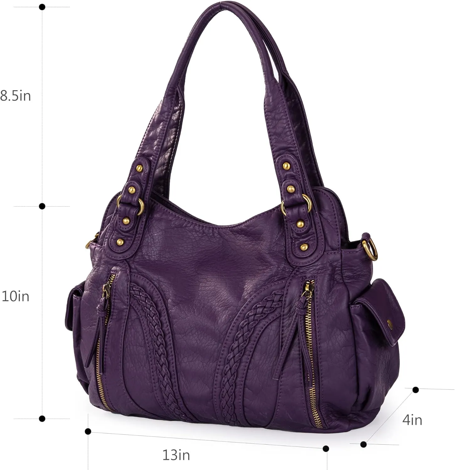 Montana West Washed Leather Hobo Bags for Women Roomy Handbags with Crossbody Strap