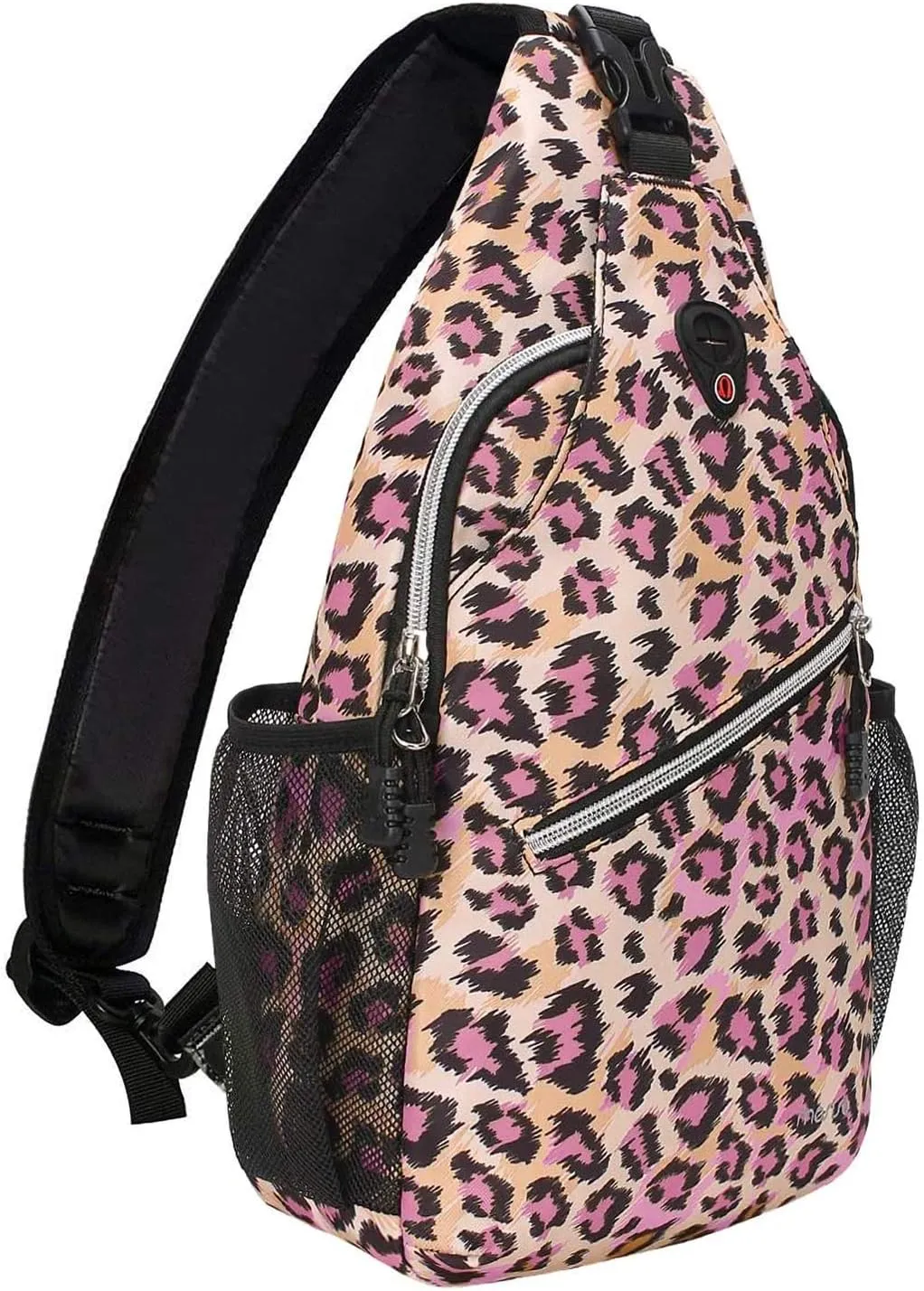 MOSISO Sling Backpack,Travel Hiking Daypack Leopard Print Rope Crossbody Bag
