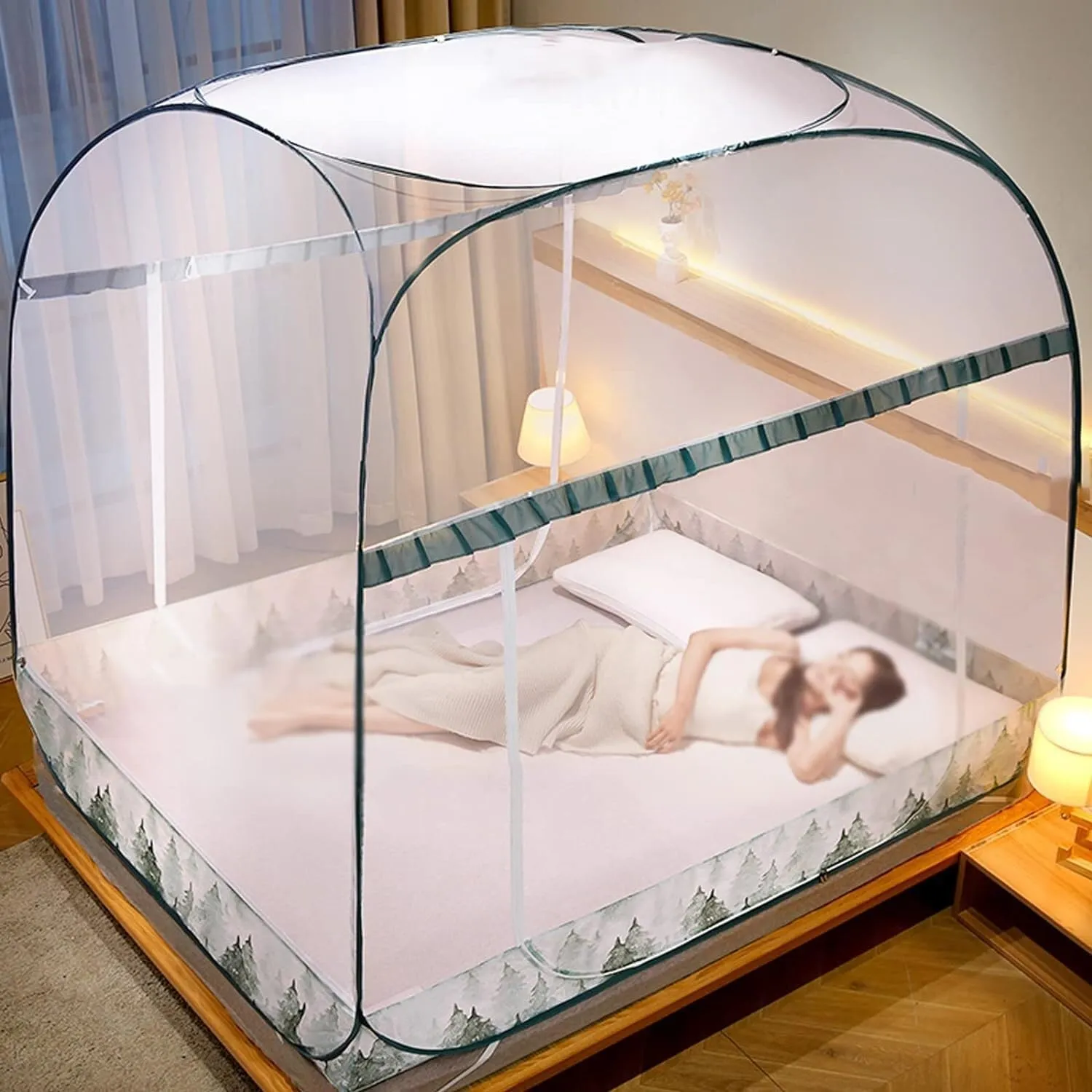 Mosquito Net Bed Canopy Pop Up Foldable Mosquito Net,Mosquito Net with Bottom,Anti Mosquito Bites(1.8m)
