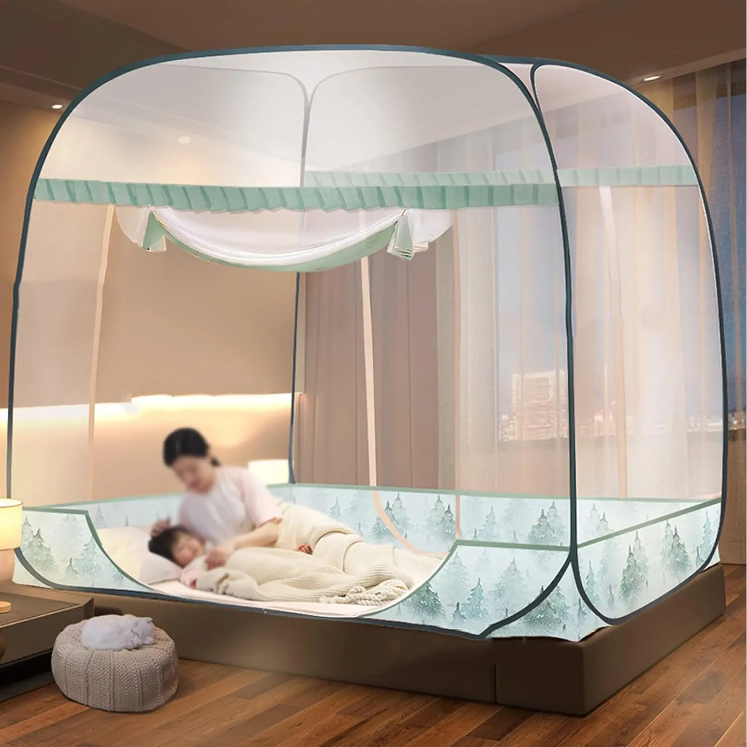 Mosquito Net Bed Canopy Pop Up Foldable Mosquito Net,Mosquito Net with Bottom,Anti Mosquito Bites(1.8m)