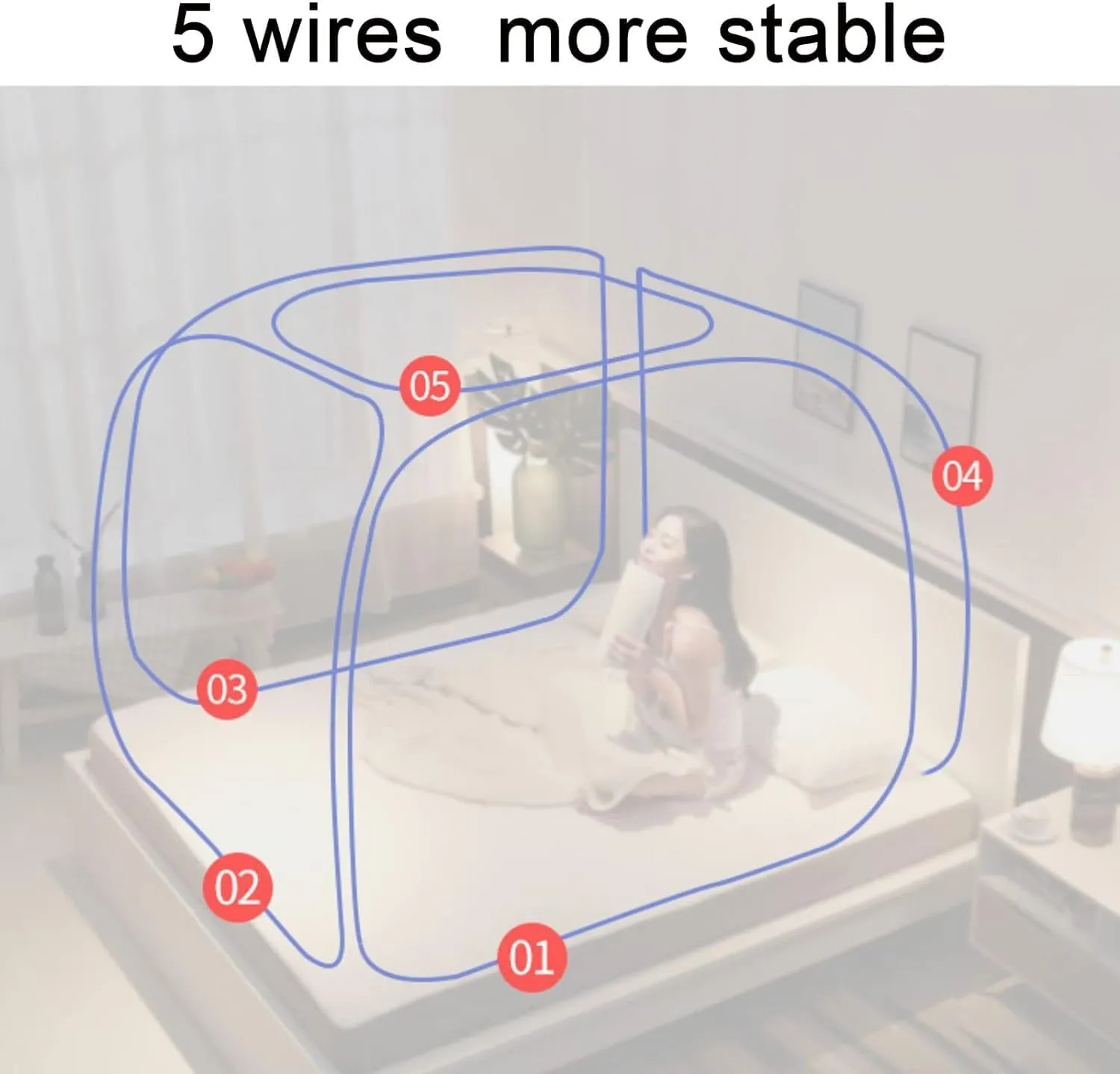 Mosquito Net Bed Canopy Pop Up Foldable Mosquito Net,Mosquito Net with Bottom,Anti Mosquito Bites(1.8m)