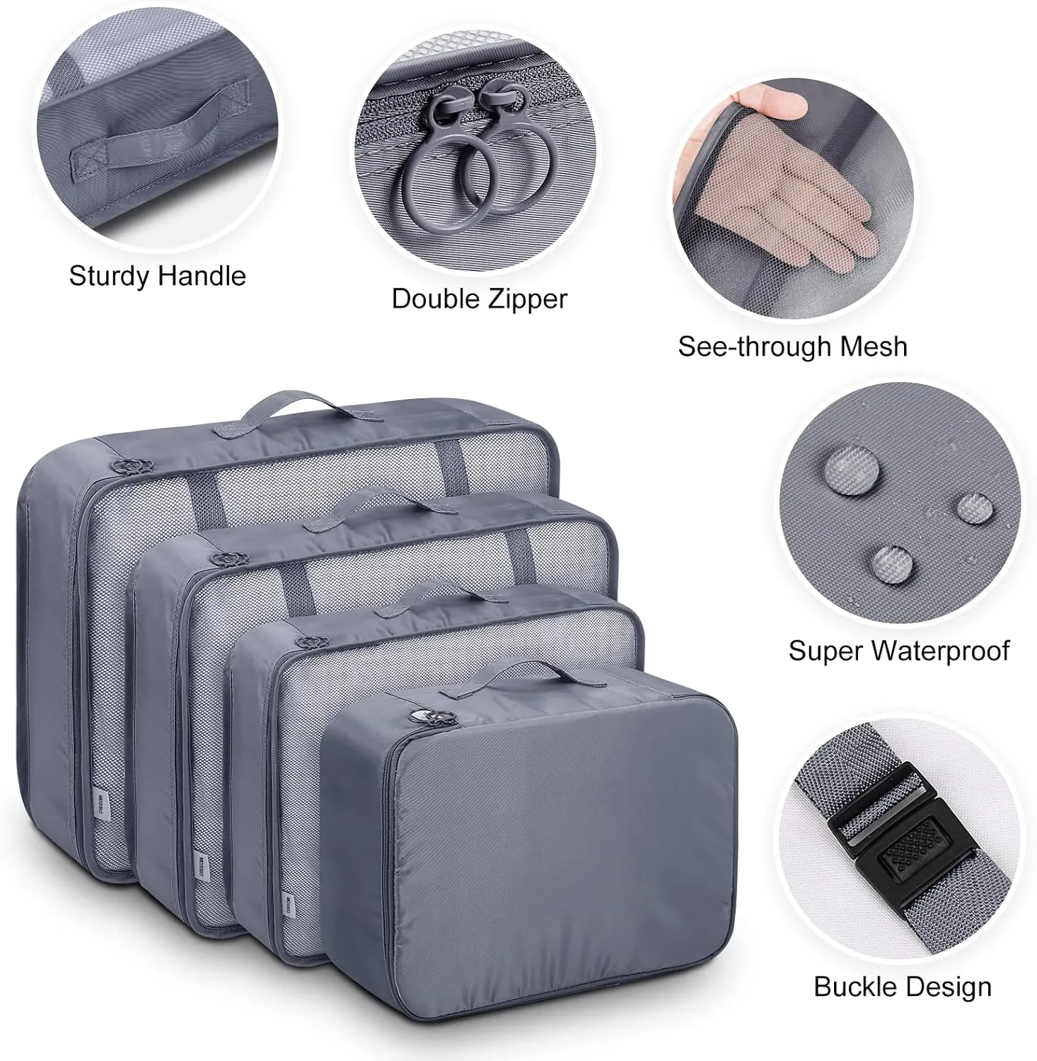 Mossio 9 Set Packing Cubes with Shoe Bag & Electronics Bag - Luggage Organizers Suitcase Travel Accessories