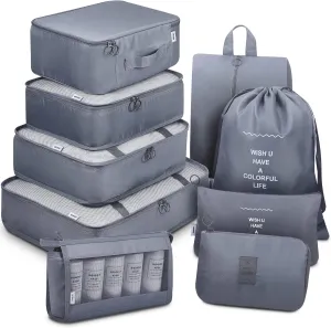 Mossio 9 Set Packing Cubes with Shoe Bag & Electronics Bag - Luggage Organizers Suitcase Travel Accessories
