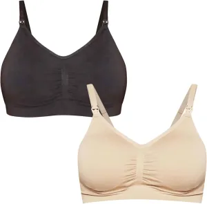 Motherhood Maternity Women's Wireless Clip Down Seamless Nursing Bra, 1 and 2 Packs