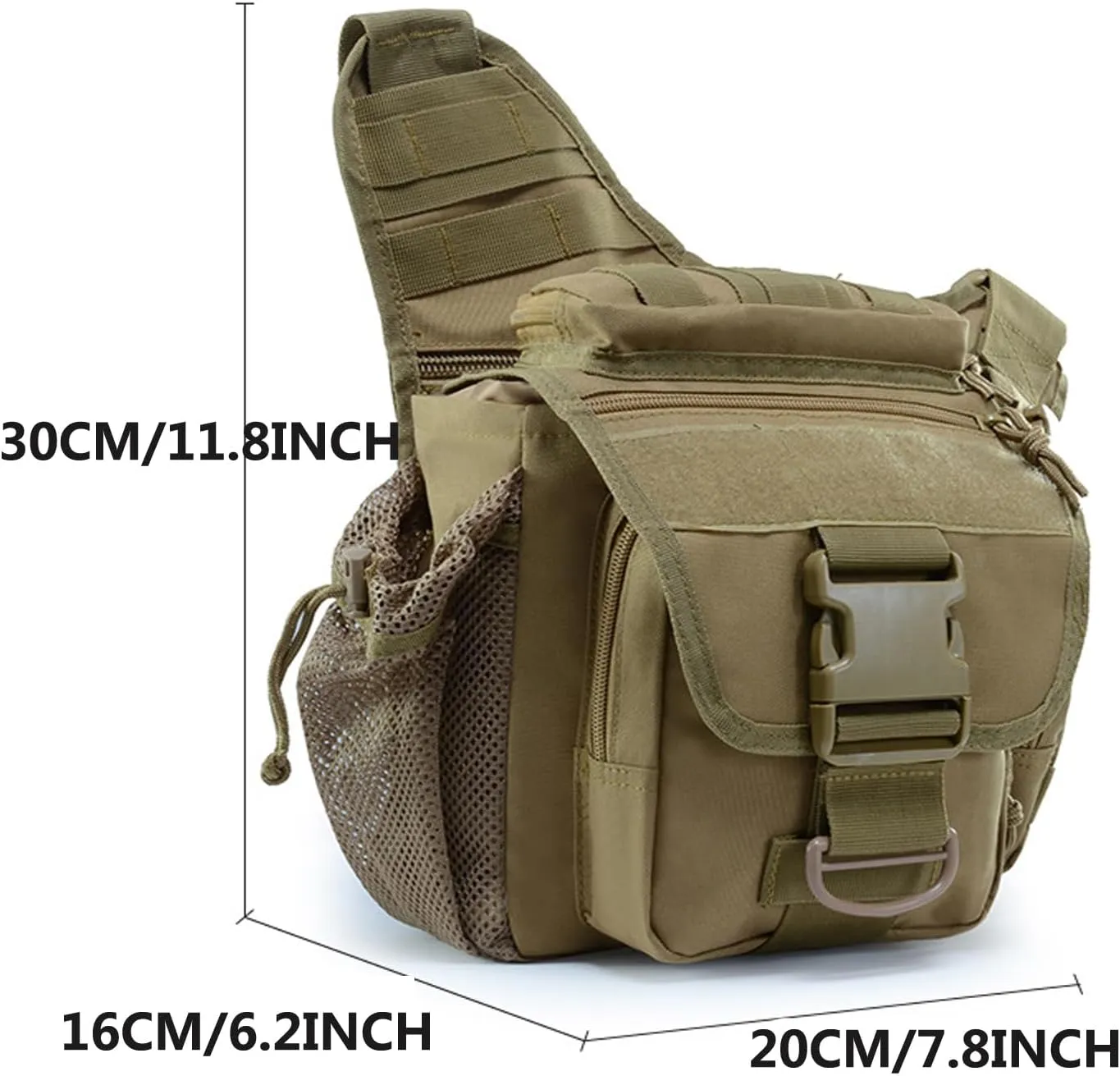 Multi-functional Outdoor Hiking Pack Tactical Messenger Range Bag,Hunting Backpack Tactical Military Bags Waterproof Daypack for 9.6L Capacity with Water Bottle Holder B