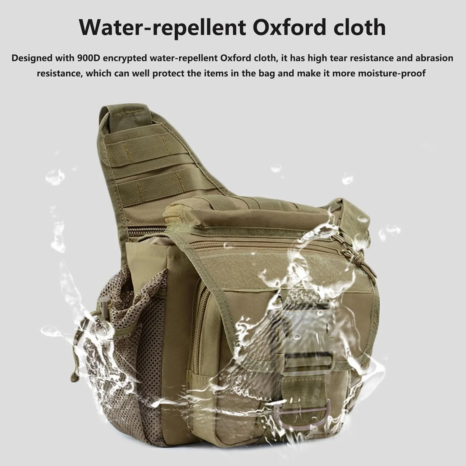 Multi-functional Outdoor Hiking Pack Tactical Messenger Range Bag,Hunting Backpack Tactical Military Bags Waterproof Daypack for 9.6L Capacity with Water Bottle Holder D