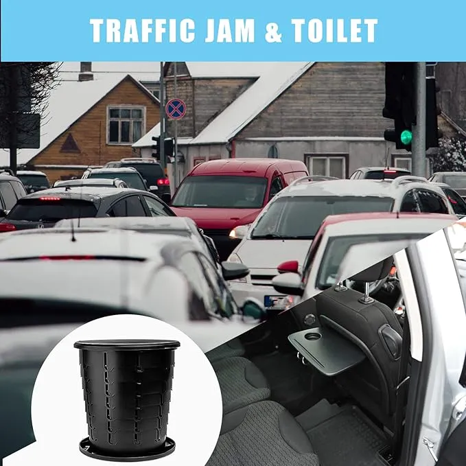 mupera Portable Toilet - Upgrade Foldable Toilet with Waste Bags and Toilet Storage Bag, Multifunctional 8 Gallon Travel Retractable Potty with Lid, for Car RV Boating