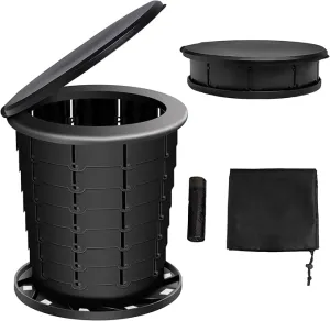 mupera Portable Toilet - Upgrade Foldable Toilet with Waste Bags and Toilet Storage Bag, Multifunctional 8 Gallon Travel Retractable Potty with Lid, for Car RV Boating