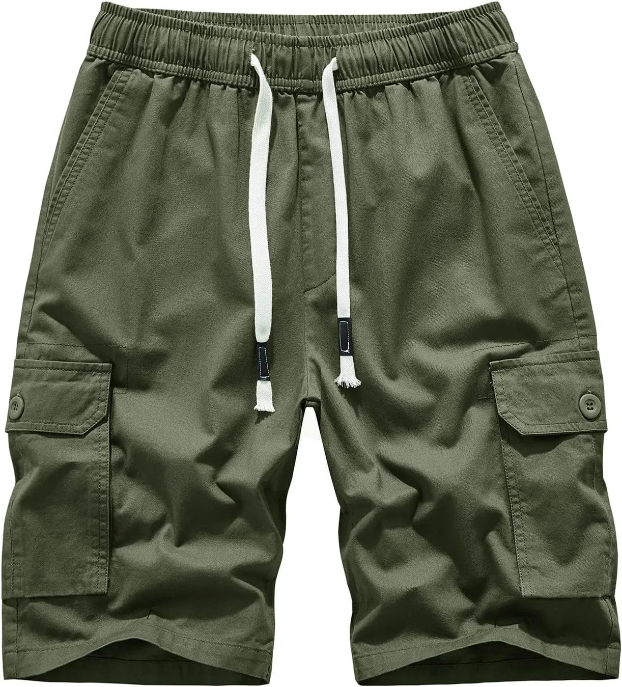 Muscularfit Camo Shorts for Men Big and Tall Drawstring Elastic Waist Cotton Camouflage Cargo Shorts Utility Tooling Shorts