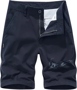 Muscularfit Men Workout Shorts Regular and Big & Tall Cotton Solid Cargo Shorts Outdoor Fashion Sport Work Utility Shorts