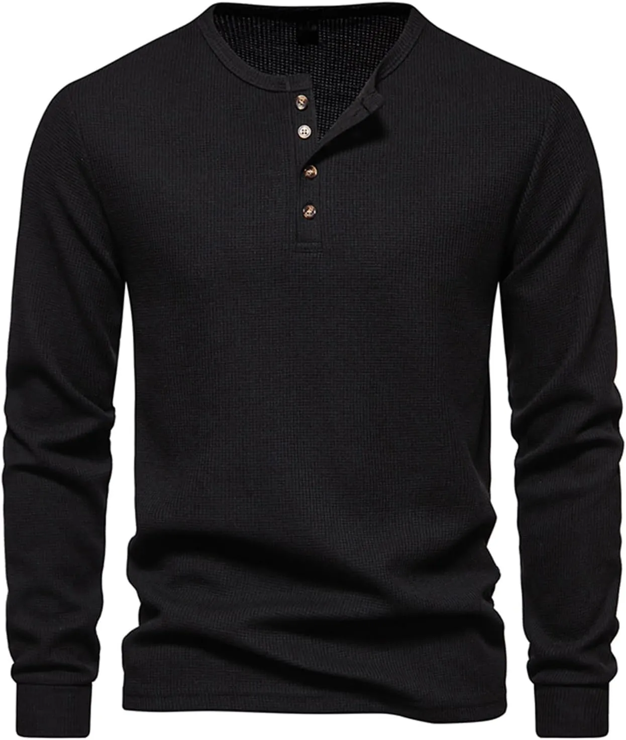 Muscularfit Mens Shirts Long Sleeve Button Down Solid Polo Shirt Casual Solid Henley T-Shirts Slim Fit Gym Workout Tee Tops