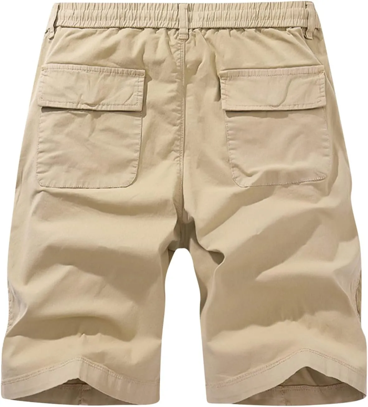 Muscularfit Mens Shorts 7 Inch Inseam Stretch Waist Drawstring Cargo Shorts Ultimate Comfort Linen Short with Pockets Outdoor