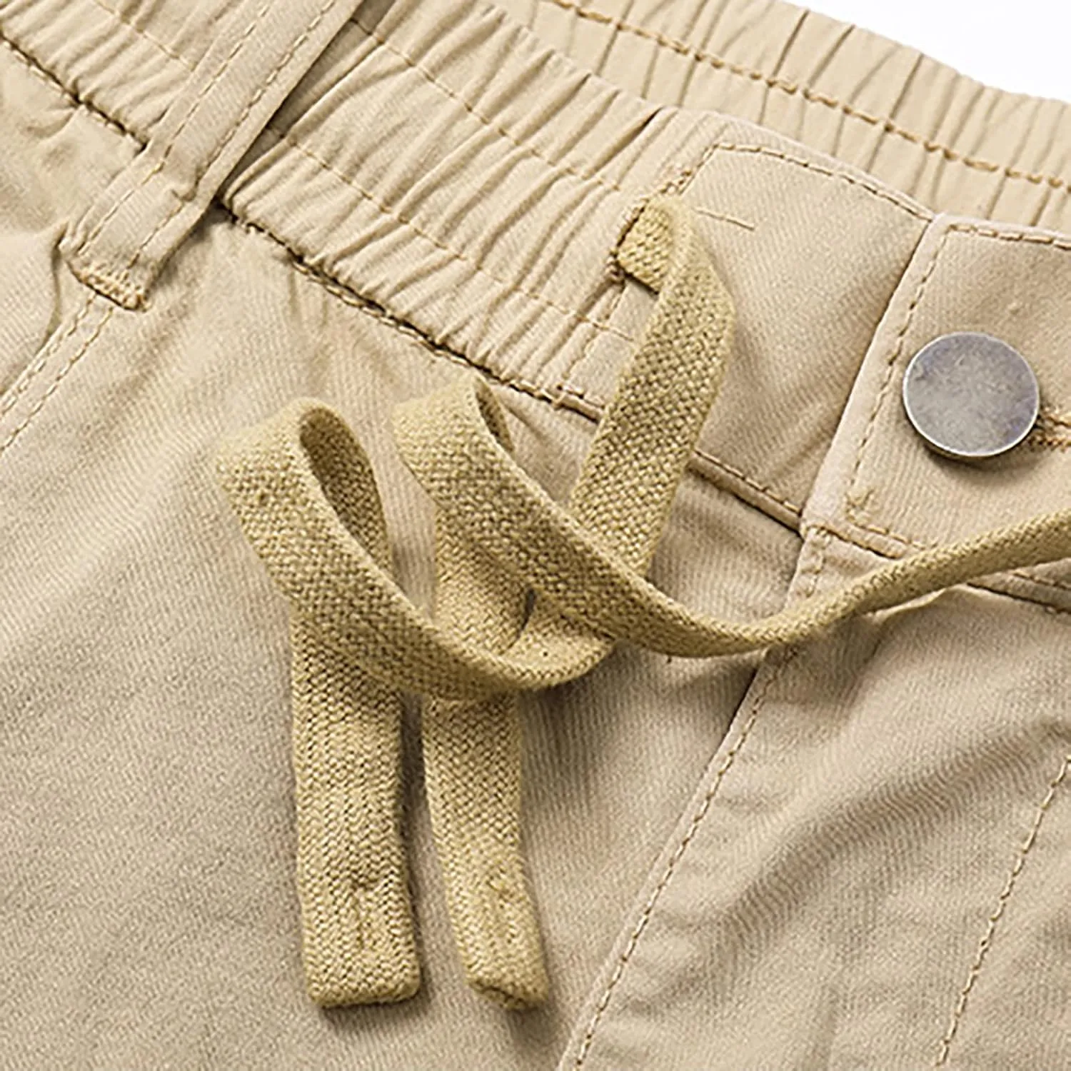 Muscularfit Mens Shorts 7 Inch Inseam Stretch Waist Drawstring Cargo Shorts Ultimate Comfort Linen Short with Pockets Outdoor