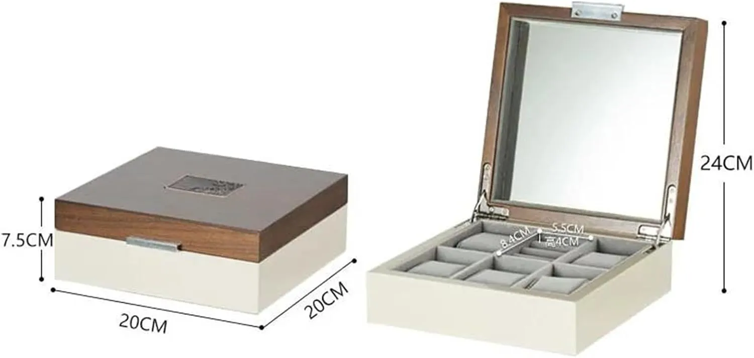 Necklace Organiser Jewelry Case Mechanical Watches Stent Collection Boxs Retro Wooden Watch Storage Box Ancient Style Elk Relief Decoration Earring Jewellery Box Necklace Jewellery Box(T