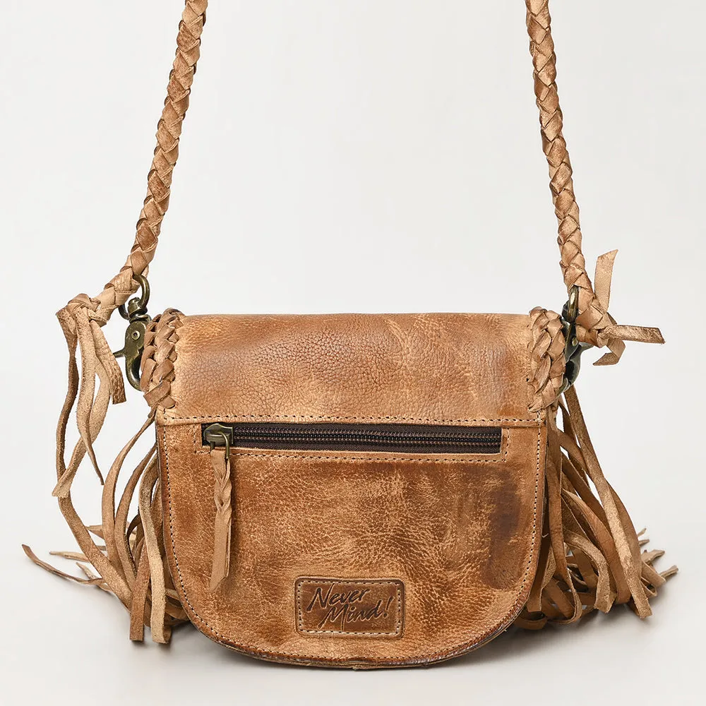 Never Mind Nmbgm168 Small Crossbody Vintage Handmade Genuine Cowhide Leather Women Bag Western Handbag Purse