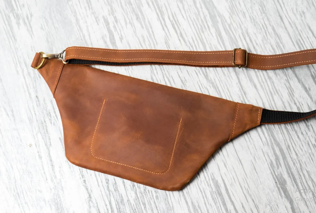 New Handmade Leather Belt-Bag, Waist-Bag, Hip-Bag, Crossbody, Fanny Pack, Bumbag