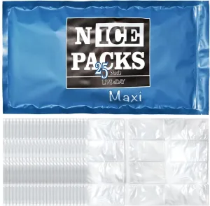 Nice Packs Reusable Dry Ice Packs for Shipping Frozen Food, Coolers, Lunch Boxes - Flexible and Long Lasting (25 Large Sheets)
