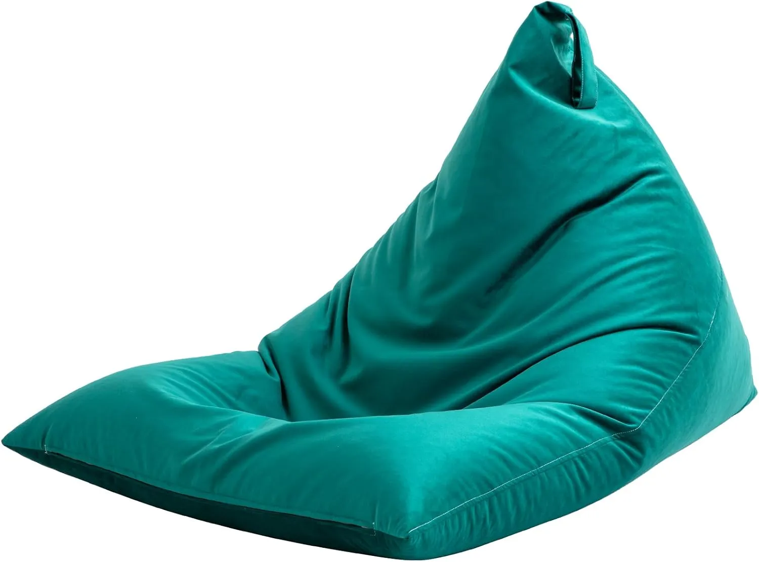 Nobildonna 4ft Bean Bag Chair Cover (No Filler) for Adults, 400L Extra Large Premium Velvet Beanbag Chair Cover, Washable Beanbag Without Filling Ultra Soft Triangular Lazy Sofa Cover (Dark Green)