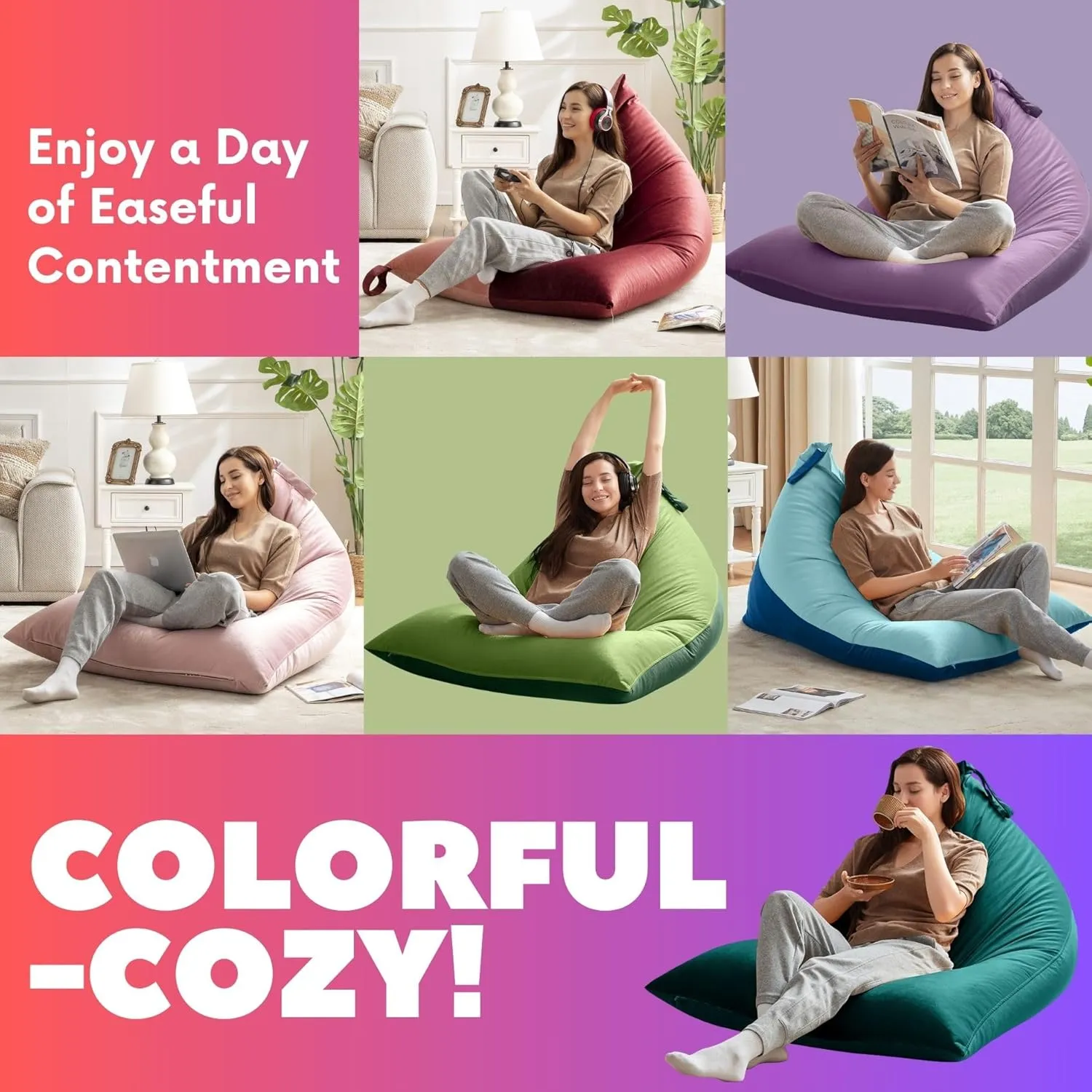 Nobildonna 4ft Bean Bag Chair Cover (No Filler) for Adults, 400L Extra Large Premium Velvet Beanbag Chair Cover, Washable Beanbag Without Filling Ultra Soft Triangular Lazy Sofa Cover (Dark Green)