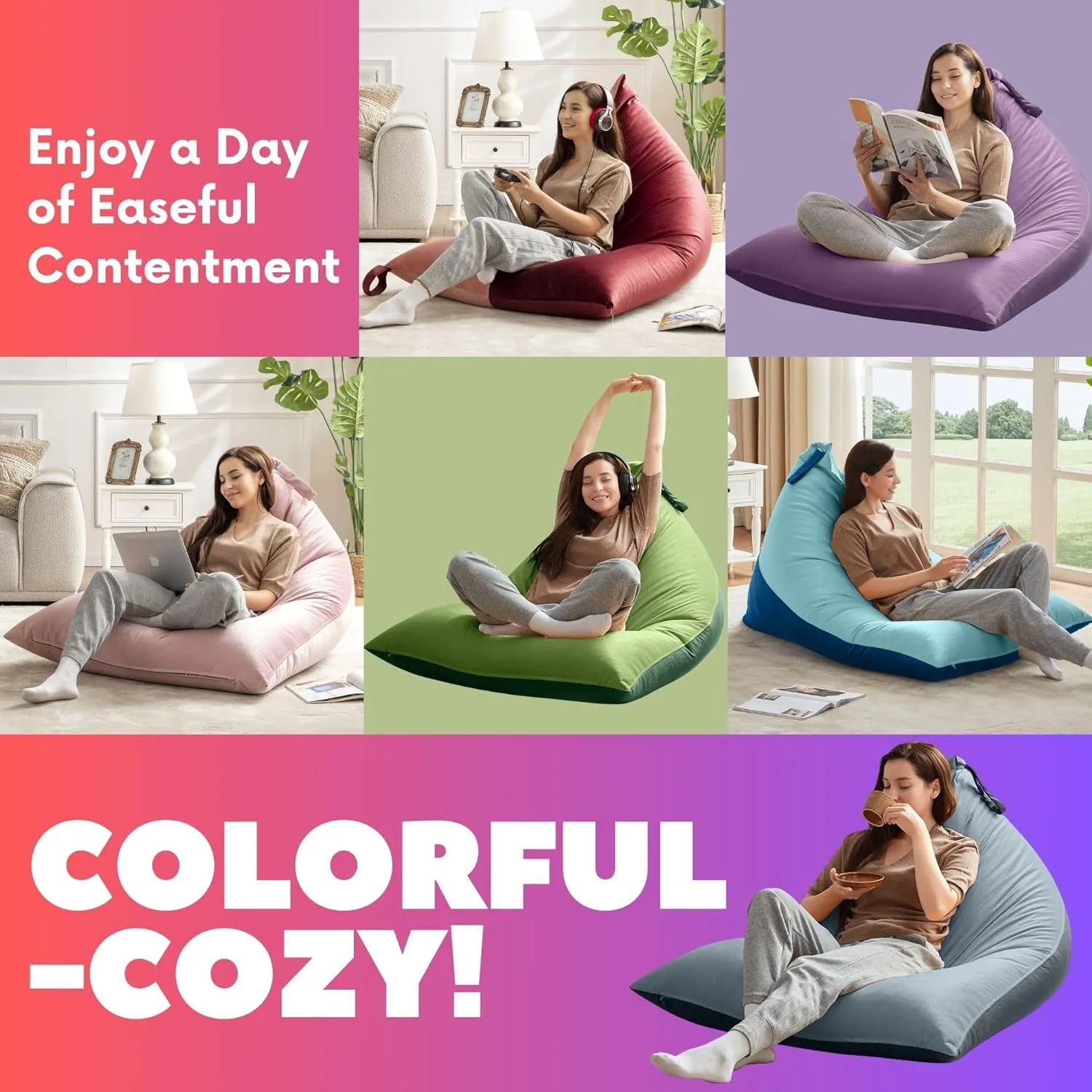 Nobildonna 4ft Bean Bag Chair Cover (No Filler) for Adults, 400L Extra Large Premium Velvet Beanbag Chair Cover, Washable Beanbag Without Filling Ultra Soft Triangular Lazy Sofa Cover (Green)