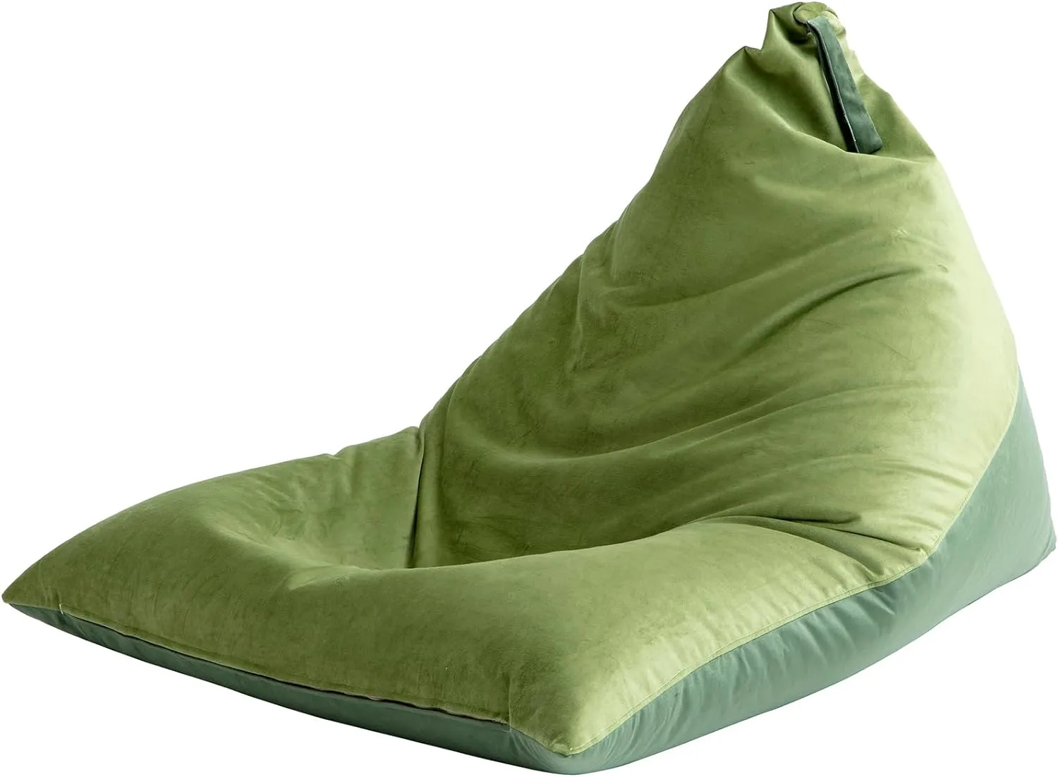 Nobildonna 4ft Bean Bag Chair Cover (No Filler) for Adults, 400L Extra Large Premium Velvet Beanbag Chair Cover, Washable Beanbag Without Filling Ultra Soft Triangular Lazy Sofa Cover (Green)