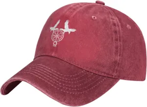 Norse Ravens Vegvisir Adjustable Cowboy Hat Outdoor Travel Casual Hat Sandwich Hat Washed Denim Hat