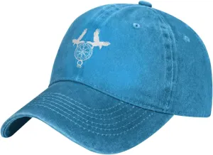 Norse Ravens Vegvisir Adjustable Cowboy Hat Outdoor Travel Casual Hat Sandwich Hat Washed Denim Hat