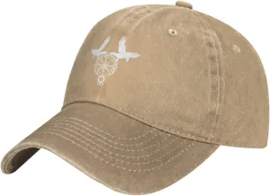 Norse Ravens Vegvisir Adjustable Cowboy Hat Outdoor Travel Casual Hat Sandwich Hat Washed Denim Hat