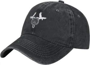 Norse Ravens Vegvisir Denim Trucker Hat Baseball Cap Men's Daddy Hat Black