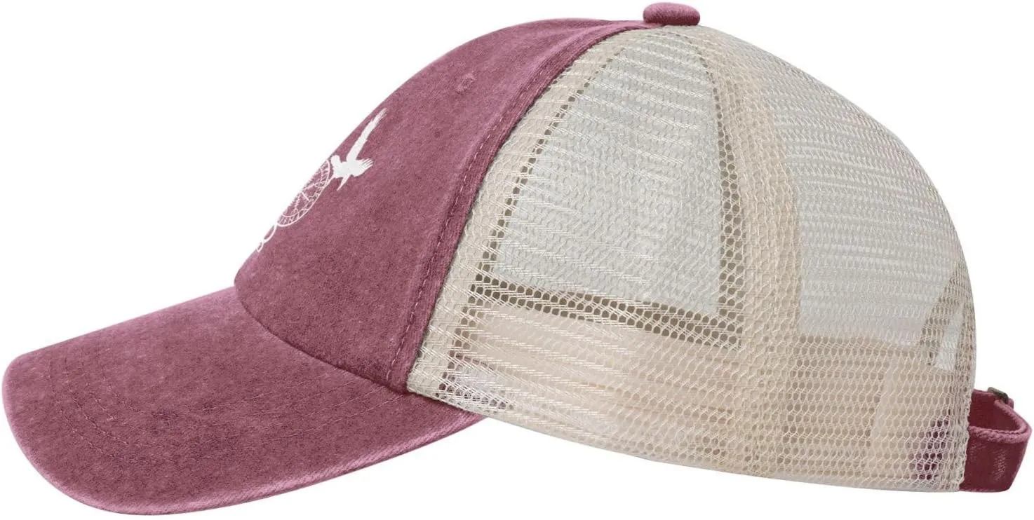 Norse Ravens Vegvisir Outdoor Adjustable Washed Denim Mesh Hat Denim Baseball Cap Cowboy Hat