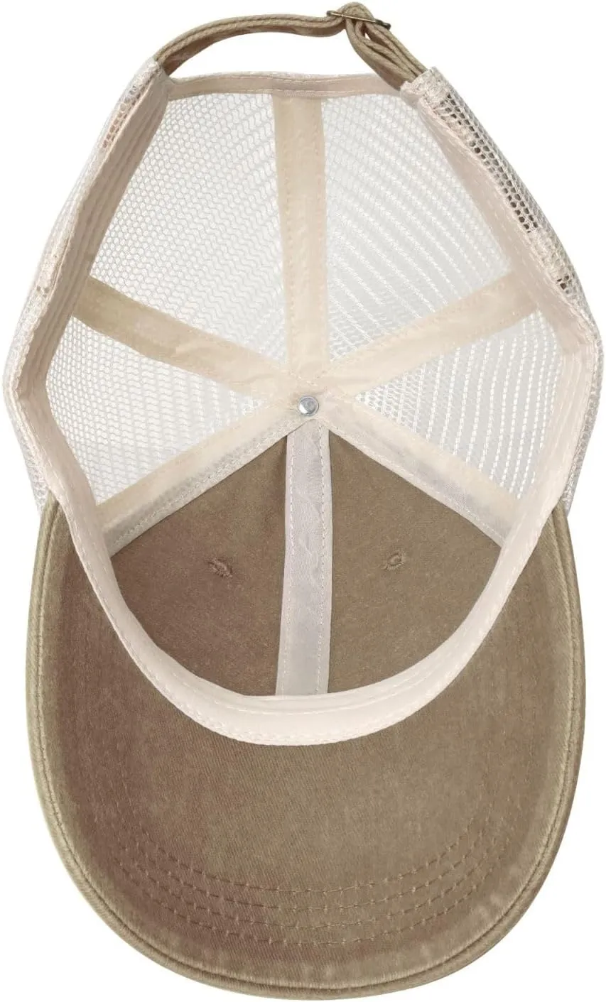 Norse Ravens Vegvisir Outdoor Adjustable Washed Denim Mesh Hat Denim Baseball Cap Cowboy Hat