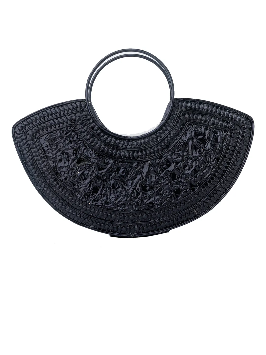 NR By Nidhi Rathi Black Blue Embellished Box Clutch