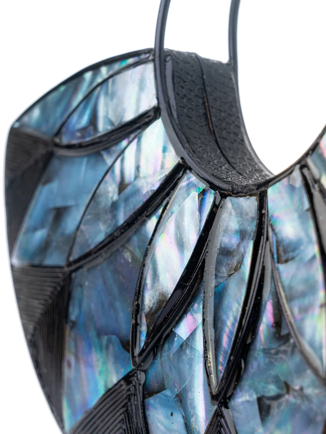 NR By Nidhi Rathi Black Blue Embellished Box Clutch