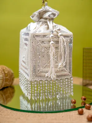 NR By Nidhi Rathi Embellished Tasselled Potli Clutch