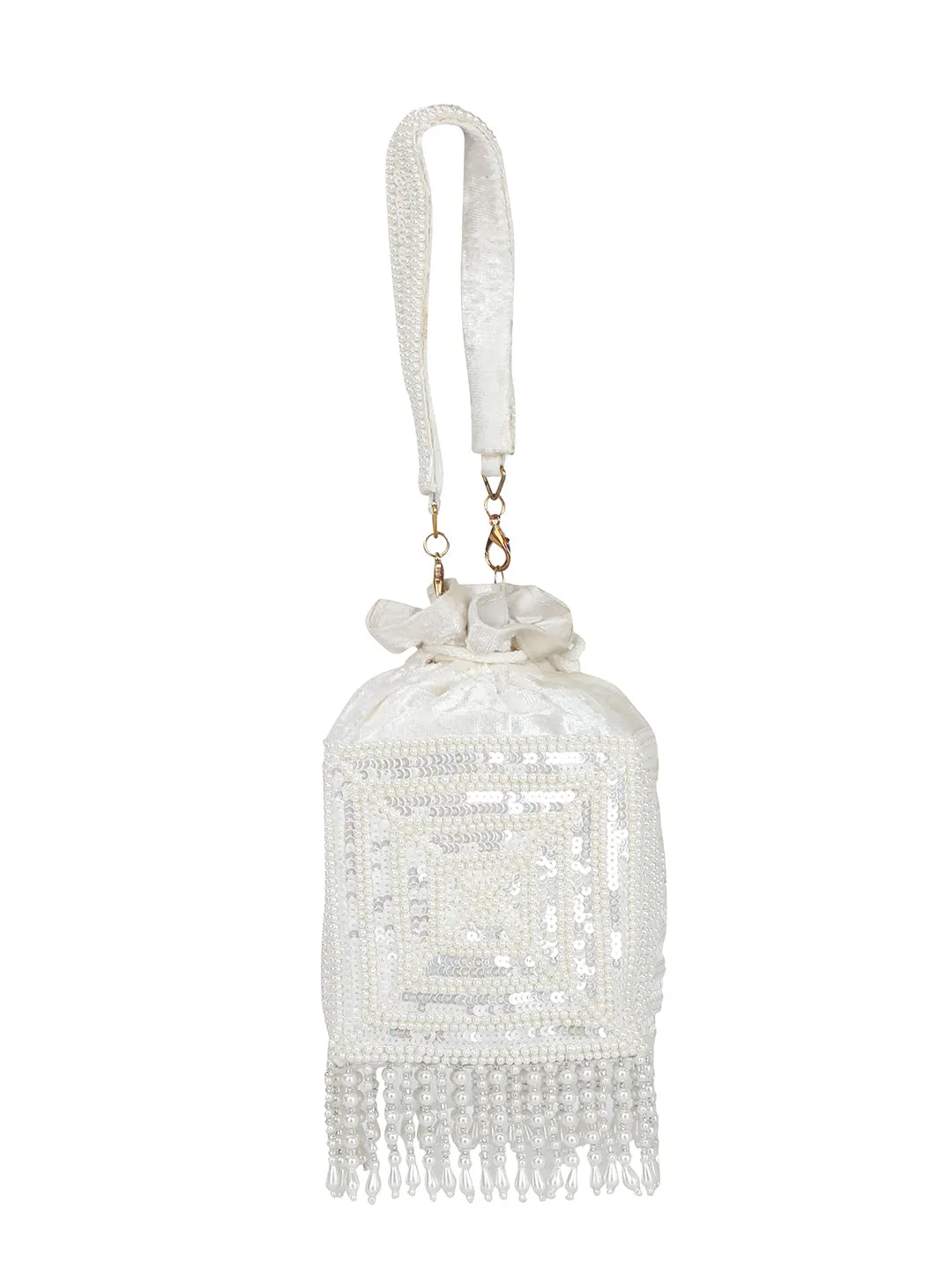 NR By Nidhi Rathi Embellished Tasselled Potli Clutch